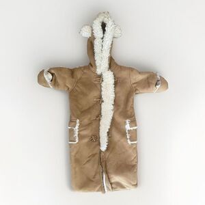 Baby Gap Faux Suede One Piece Bear Ears Button‎ Sz 3-6 Months EUC Bunting Sherpa